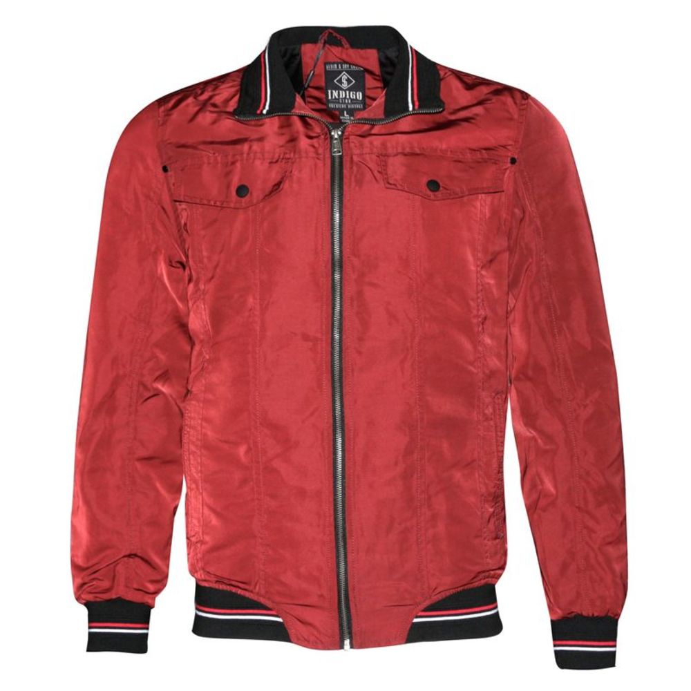 Mens Jacket  Front Side Button Pockets Slim Fit MILJ-615 Brick